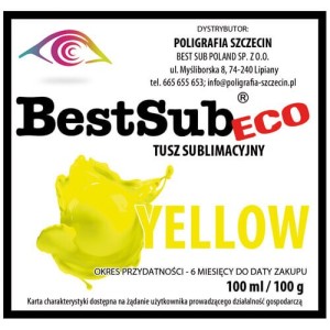 BESTSUB ΜΕΛΑΝΙ SUBLIMATION YELLOW 100 ml ECO SERIES