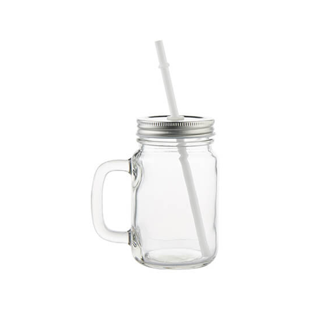 ΠΟΤΗΡΙ ΓΥΑΛΛΙΝΟ 300ML MASON JAR ΜΕ ΚΑΛΑΜΑΚΙ