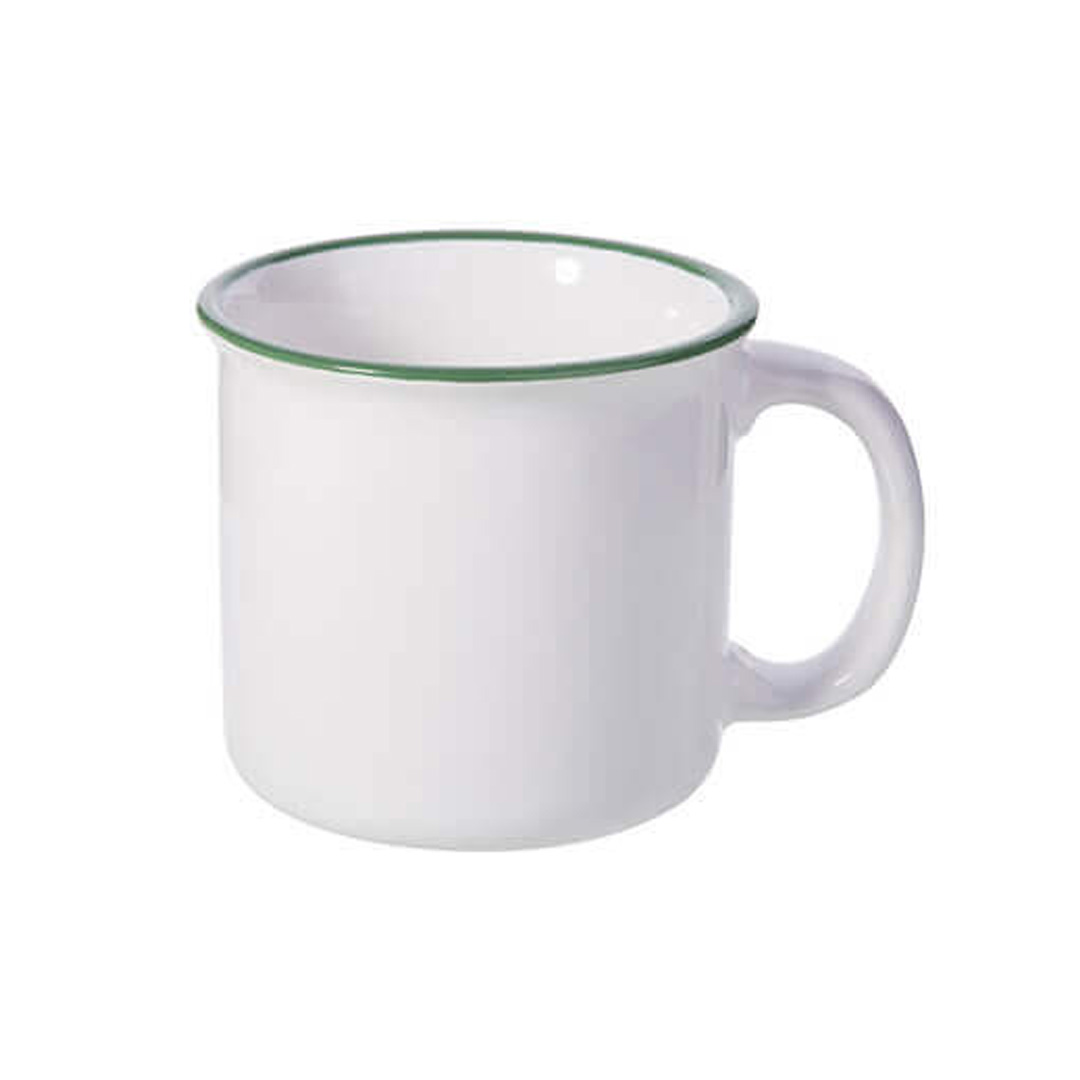 ΚΕΡΑΜΙΚΗ ΚΟΥΠΑ ΑΣΠΡΗ 300ML - ΕΠΙΣΤΡΩΣΗ ΣΜΑΛΤΟΥ - ΠΡΑΣΙΝΟ ΣΤΟΜΙΟ