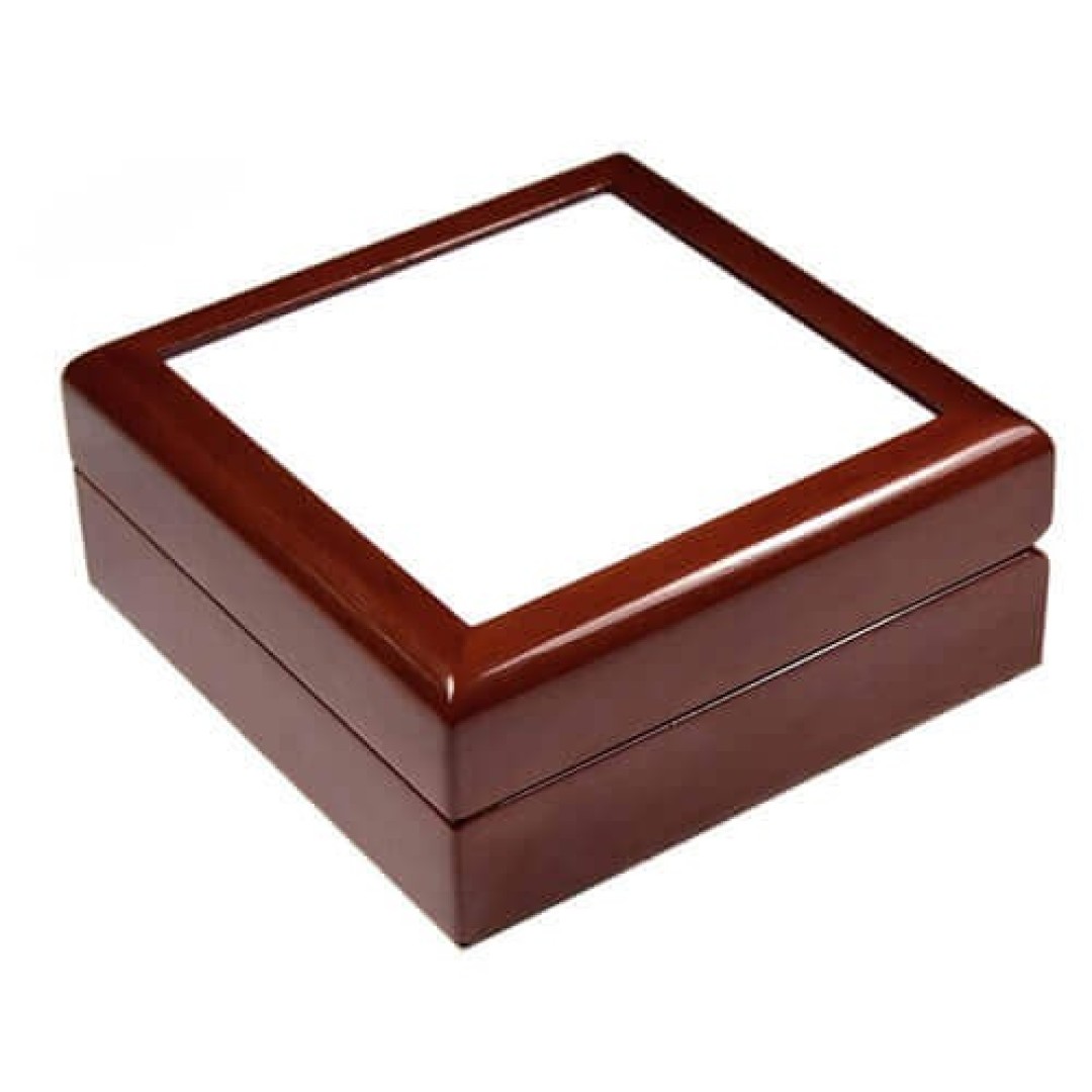 ΞΥΛΙΝΟ ΚΟΥΤΙ ΚΟΣΜΗΜΑΤΩΝ ΜΕ ΚΕΡΑΜΙΚΟ ΠΛΑΚΑΚΙ 15X15CM