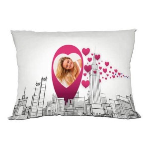 ΔΙΧΡΩΜΟ ΣΑΤΕΝ ΜΑΞΙΛΑΡΙ 70X40CM PINK HEARTS
