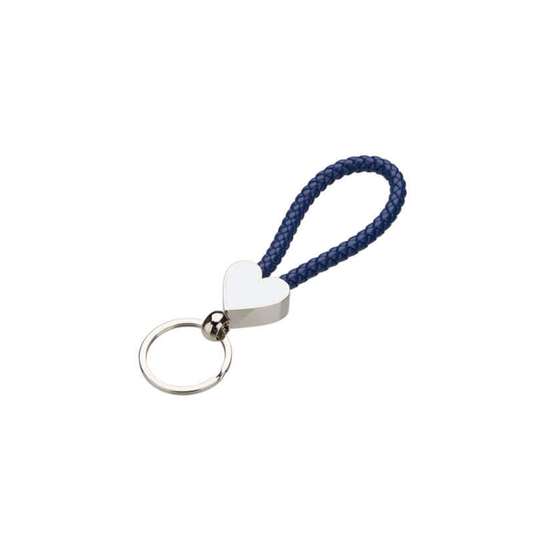 ΔΕΡΜΑΤΙΝΟ ΜΠΡΕΛΟΚ ΚΑΡΔΙΑ 130X33MM - ΜΠΛΕ