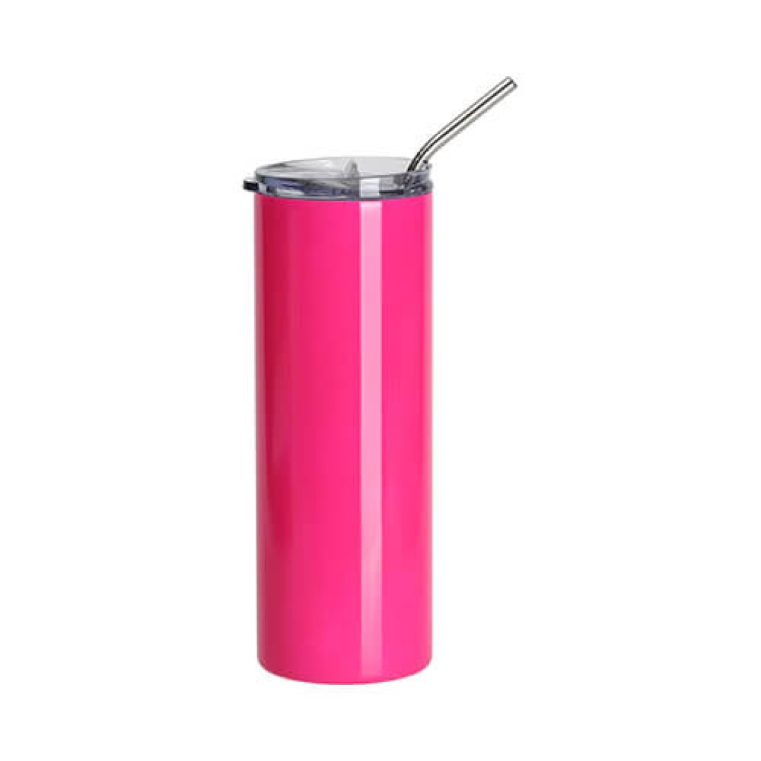 ΡΟΖ ΝΕΟΝ ΚΟΥΠΑ 600ml ΜΕ ΚΑΛΑΜΑΚΙ