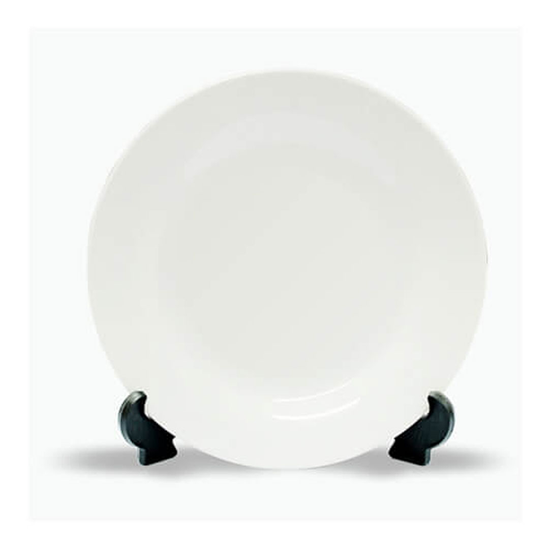 ΚΕΡΑΜΙΚΟ ΠΙΑΤΟ 25CM ΛΕΥΚΟ ΜΕ ΒΑΣΗ