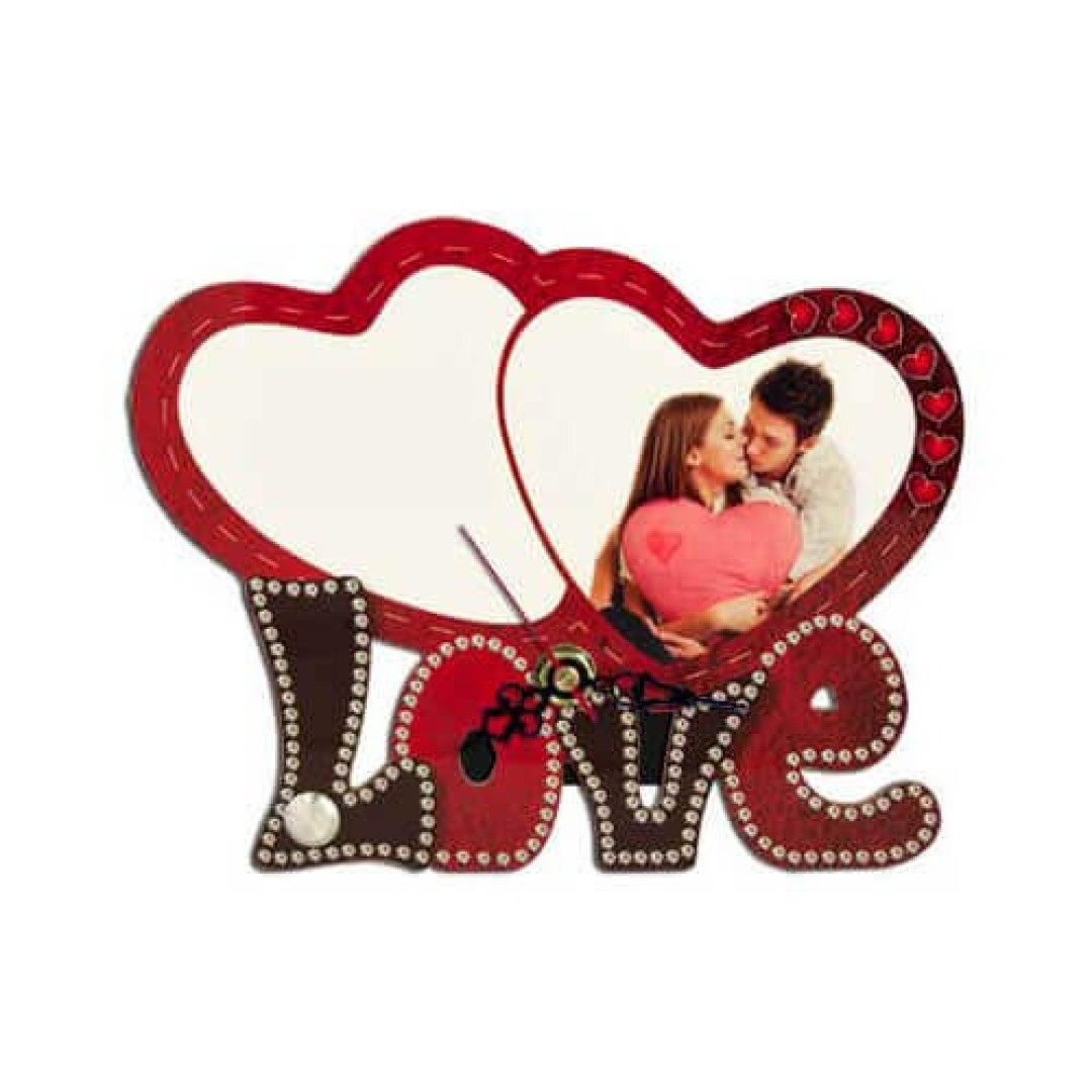 MDF ΡΟΛΟΙ ΜΕ ΒΑΣΗ  TWO HEARTS 17,3X13,7CM